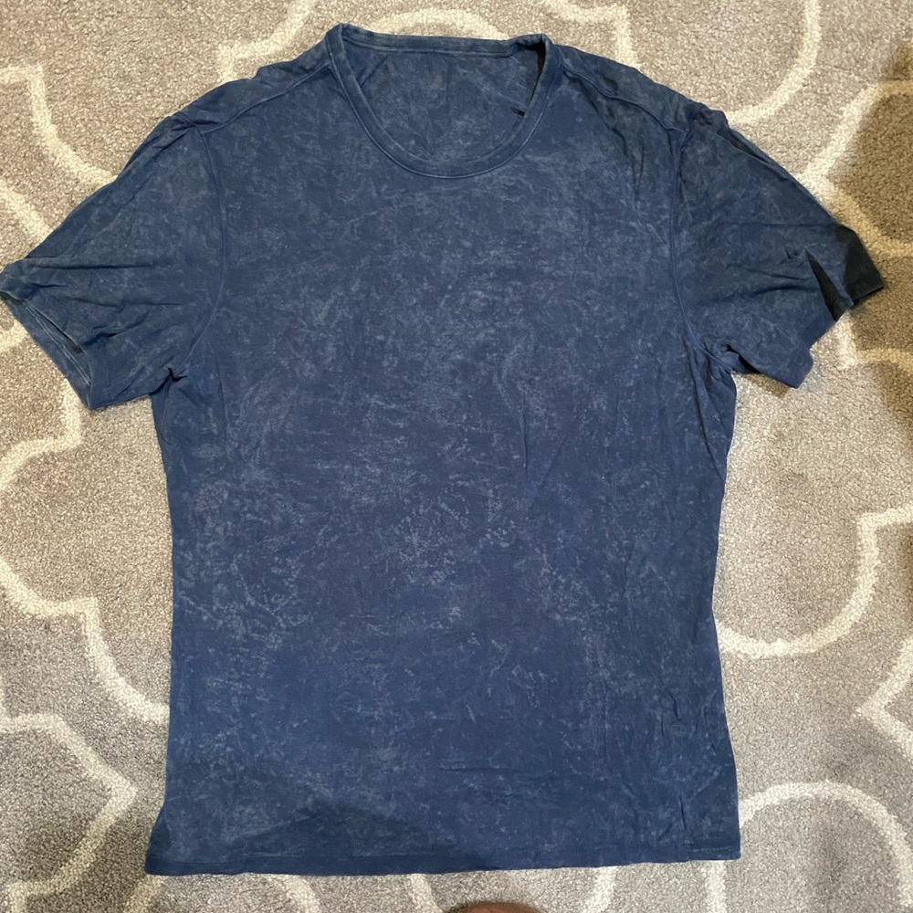 Lululemon Athletic Short Sleeve shirt… very cool Marble blue color!